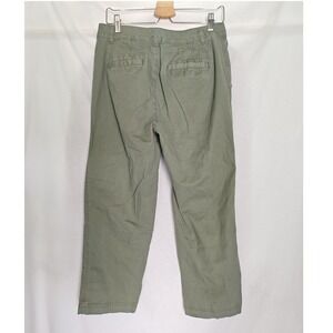GAP Girlfriend Khaki Pants Chinos 8 Olive Green High Rise Stretch Ankle